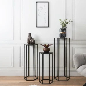 Paris Prix Lot De 3 Sellettes Gigognes Métal 90cm Noir 10