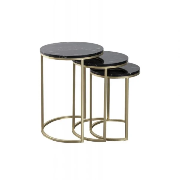 Paris Prix Lot De 3 Tables D’Appoint Design Tria 65cm Noir 3