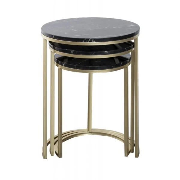 Paris Prix Lot De 3 Tables D’Appoint Design Tria 65cm Noir 4