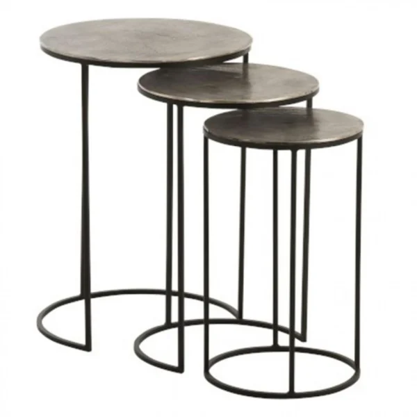 Paris Prix Lot De 3 Tables Gigognes Design Roday 60cm Noir 1