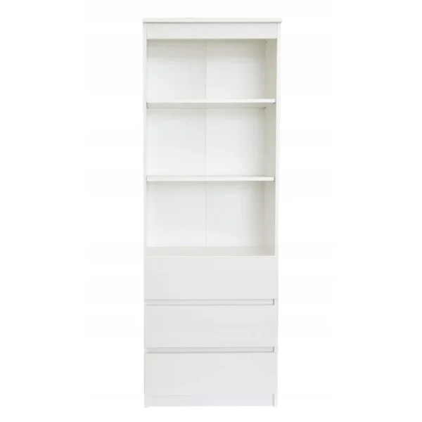 Hucoco MERIDA – Bibliothèque Stye Moderne – 3 Niches + 3 Tiroirs – 60x35x180… 1