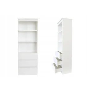 Hucoco MERIDA – Bibliothèque Stye Moderne – 3 Niches + 3 Tiroirs – 60x35x180… 10