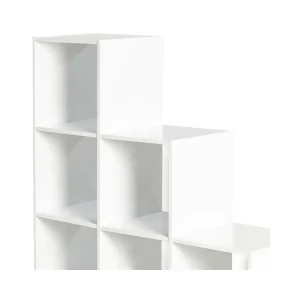 Idmarket Meuble Escalier 4 Niveaux Bois Blanc Fond Blanc 15