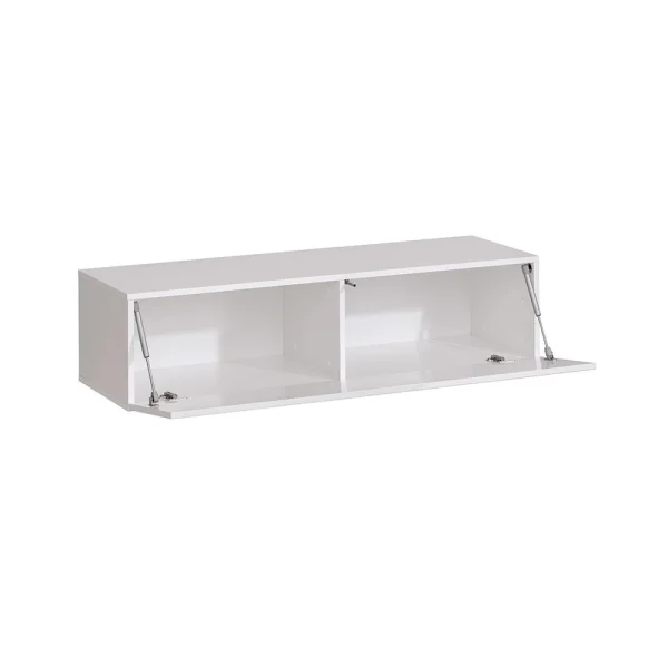 NOUVOMEUBLE Meuble TV Blanc Suspendu Design ROTELLO 3 4