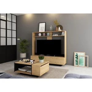 BUT Meuble TV 160 Cm CUBE Imitation Chêne 9