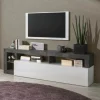 NOUVOMEUBLE Meuble TV 180 Cm Moderne Blanc Et Gris Oxyde AMBRE 5