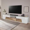 Ahd Amazing Home Design Meuble TV 220x43cm Mur Bois Blanc Salon Moderne Fergus Wood 11