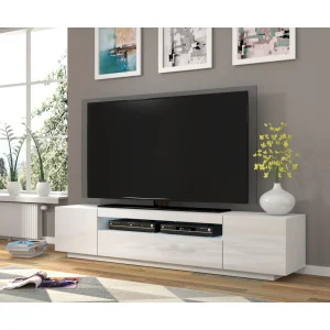 Bim Furniture Meuble TV Bas Universel AURA 200 Cm à Suspendre Ou à Poser Blanc Mat… 13