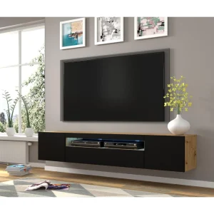 Bim Furniture Meuble TV Bas Universel AURA 200 Cm à Suspendre Ou à Poser Chêne Ar… 15