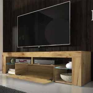 Selsey Meuble Tv – BIANKO – 140 Cm – Chêne Lancaster – Avec LED 7