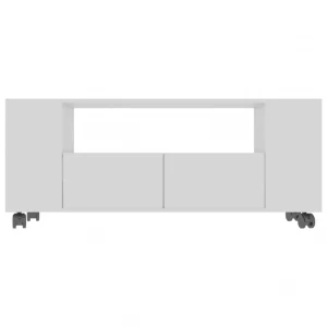 Chunhelife Meuble TV Blanc Brillant 120 X 35 X 43 Cm Aggloméré 13