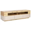 Beliani Meuble TV Bois Clair Et Beige ANTONIO 17