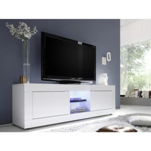 BUT Meuble TV L.180 Cm Avec LED BRIGHT Blanc Laqué 9