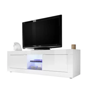 BUT Meuble TV L.180 Cm Avec LED BRIGHT Blanc Laqué 15