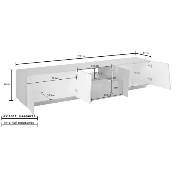 ALTER Meuble TV De Salon, Made In Italy, Meuble TV Avec 4 Portes Et 1 Tiroir… 4