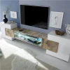 NOUVOMEUBLE Meuble Tv Design Blanc Et Couleur Bois LUXOR 3 16