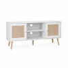 Meuble TV En Cannage 120x39x56.5cm – Blanc L Alice’s Garden 16