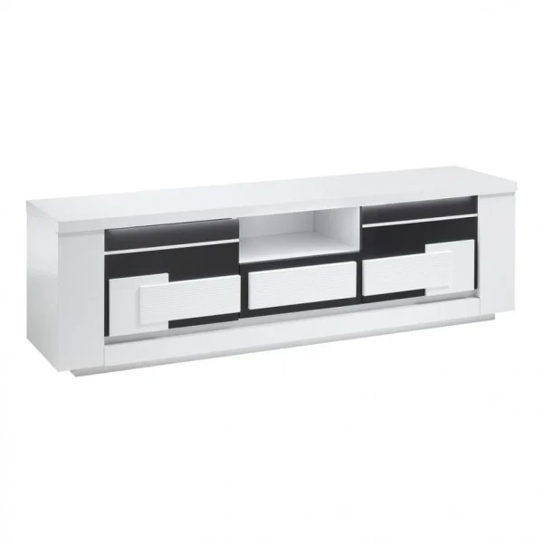 Modern Living Meuble TV L.170 BELLARIVA Laqué Blanc/ Gris Anthracite 1