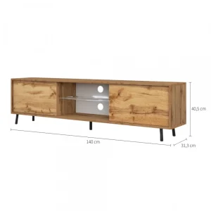 Selsey Meuble Tv – LEFYR – 140 Cm – Chêne Wotan – éclairage LED 12