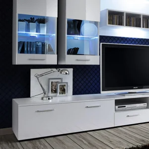 Ac-Deco Meuble TV Mural Design Dorade 300cm Blanc 11