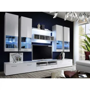 Ac-Deco Meuble TV Mural Design Dorade 300cm Blanc 15