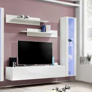 Ac-Deco Meuble TV Mural Design Fly II 310cm Blanc 10