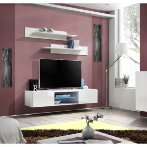 Ac-Deco Meuble TV Mural Design Fly III 160cm Blanc 9