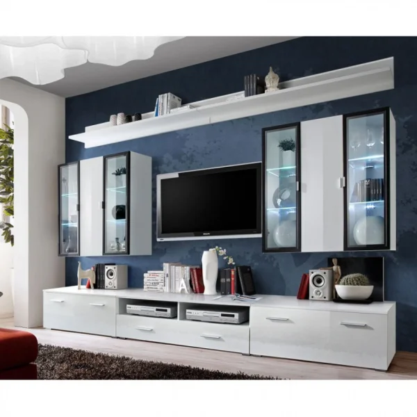 Ac-Deco Meuble TV Mural Design Iceland 300cm Blanc 1