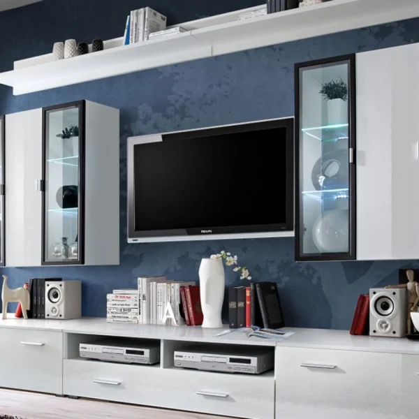 Ac-Deco Meuble TV Mural Design Iceland 300cm Blanc 5