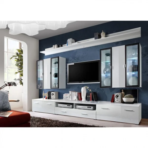 Ac-Deco Meuble TV Mural Design Iceland 300cm Blanc 6