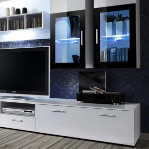 Ac-Deco Meuble TV Mural Design Lyra 300cm Blanc 11