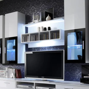 Ac-Deco Meuble TV Mural Design Lyra 300cm Blanc 13