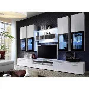 Ac-Deco Meuble TV Mural Design Lyra 300cm Blanc 15