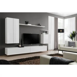 Ac-Deco Meuble TV Mural Design Switch II 270cm Blanc 12