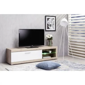 BUT Meuble TV REMO Imitation Chêne Gris/blanc 9