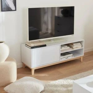 Alice’s Garden Meuble TV Scandinave Blanc, 1 Tiroir – Floki 9