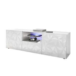 HAPPYMOBILI Meuble TV 180 Cm Design Blanc Laqué ANTONIO 13