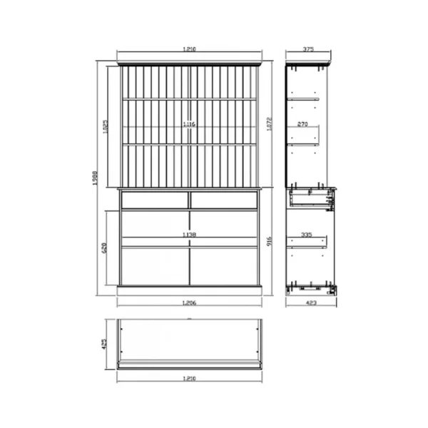 Beaux Meubles Pas Chers Vaisselier Blanc 4 Portes Coulissantes 6