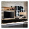 NOUVOMEUBLE Ensemble Meuble TV Noir Et Couleur Bois BAGNOLO 7