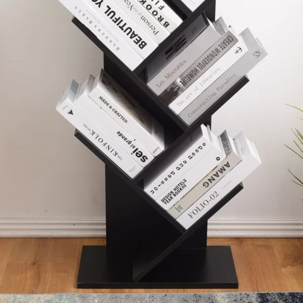 Mobili Rebecca Etageres Bibliotheque Bois Noir Design Contemporain 160×44,5×22 6