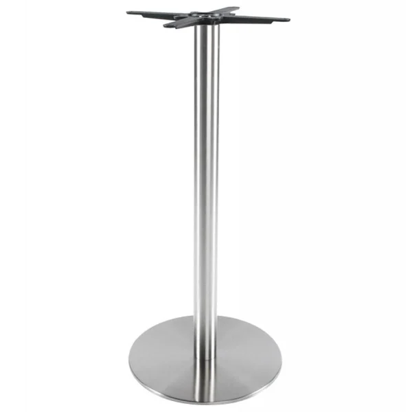 Alterego Pied De Table ‘PLATO’ 110 En Acier Brossé Avec Base Ronde 1