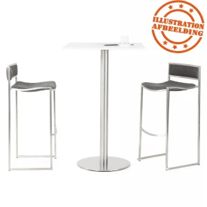 Alterego Pied De Table ‘PLATO’ 110 En Acier Brossé Avec Base Ronde 15