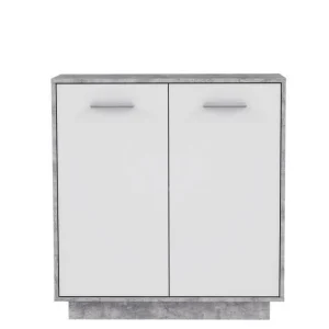 CSTORE PILVI Meuble De Rangement 2 Portes – Blanc Et Béton Gris Clair – L 82… 9