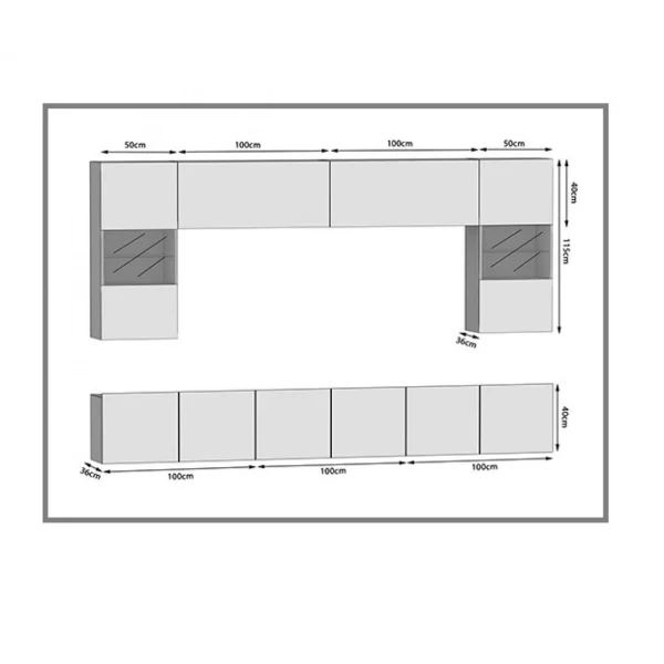 Hucoco PRINS – Ensemble Meubles TV – Unité Murale Largeur 300 Cm – Mur TV à… 4