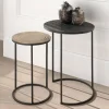 Rousseau Ensemble De Tables D’appoint 2 Pcs Ronda Métal Noir Et Doré 7