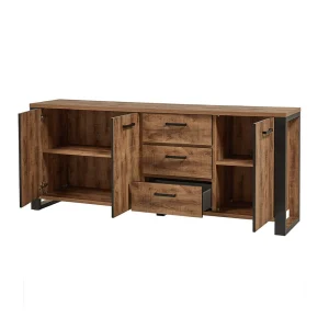 NOUVOMEUBLE Buffet Industriel Couleur Bois Foncé ONNIX 10