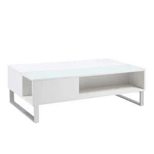 SELSEY Table Basse – KOSTRENA – 110×60 Cm – Blanc 13