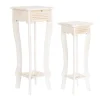 Pegane Set De 2 Tables D’appoints En Bois MDF Coloris Blanc 19