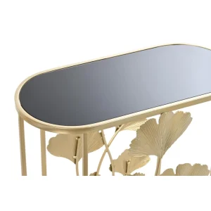 Pegane Set De 2 Tables D’appoints En Métal Doré Et Verre 12