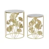 Pegane Set De 2 Tables D’appoints En Verre Et Métal 5